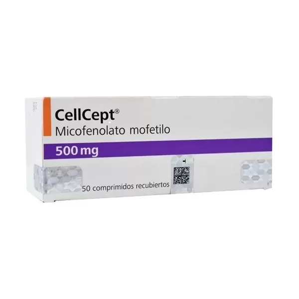 CellCept (Micofenolato) 500 mg Caja Con 50 Comprimidos Recubiertos