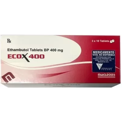Ecox (Etmabutol) 400 mg Caja Con 30 Tabletas Recubiertas