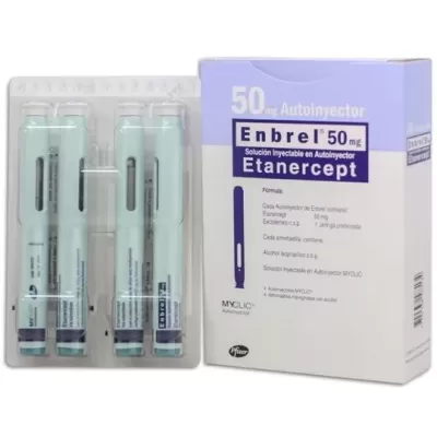 Enbrel (Etanercept) Solución Para Inyección 50 mg / mL Caja Con 4 Bandejas Con Jeringa Prellenada