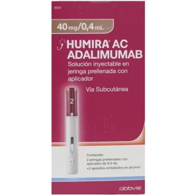 Humira (Adalimumab) AC Solución Inyectable Caja Con 2 Jeringas Prellenadas con Aplicador de 0.4 ml