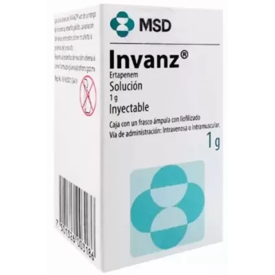 Invanz (Ertapenem) 1 G Polvo Liofilizado Para Solución Inyectable Caja Con 1Vial