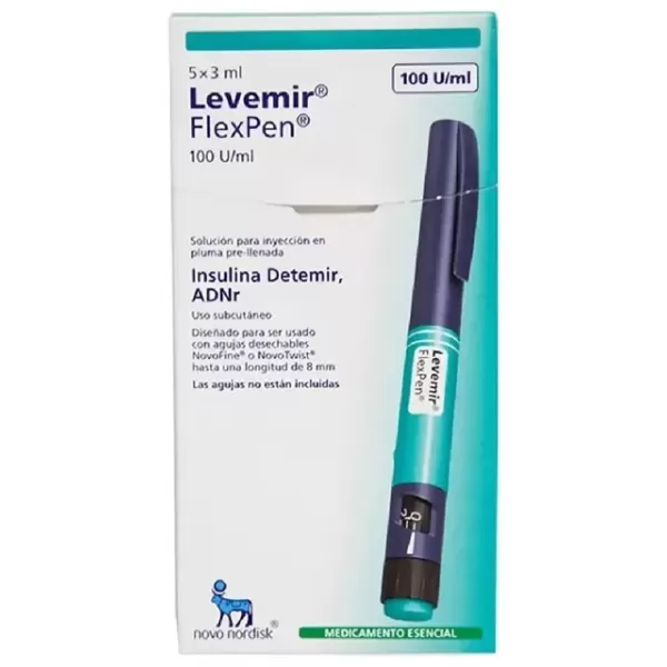Levemir (Insulin Detemir) Flexpen 100 U / mL Solución Inyectable Caja Con 5 Dispositivos Prellenados