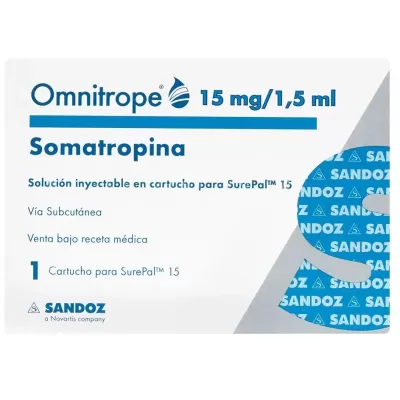 Omnitrope (Somatropina) Surepal 45 U.I. (15 mg / 1,5 mL) Caja Con 1 Cartucho