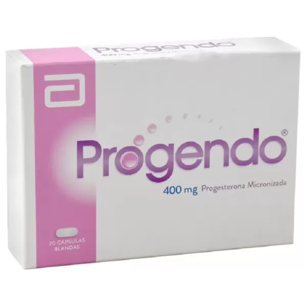 Progendo (Progesterona) 400 mg Caja Con 20 Cápsulas Blandas
