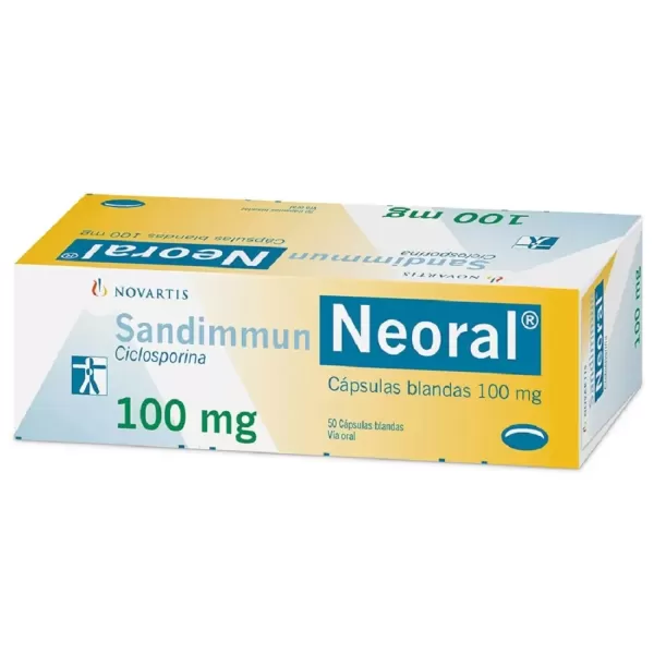 Sandimmun Neoral (Ciclosporina) 100 mg Caja Con 50 Cápsulas Blandas
