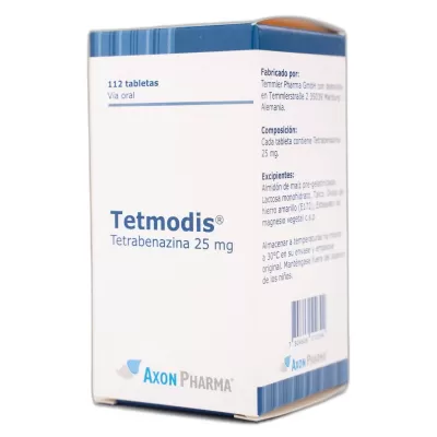 Tetmodis 25 mg Caja Con Frasco Con 112 Comprimidos