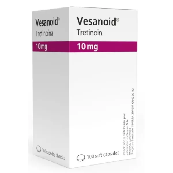 Vesanoid (Tretinoin) 10 mg Caja Con 100 Cápsulas Blandas